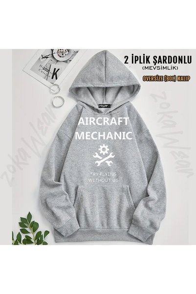 ZOKAWEAR Aircraft Technician Aircraft Mechanic Engineer Printed Hooded Sweats...