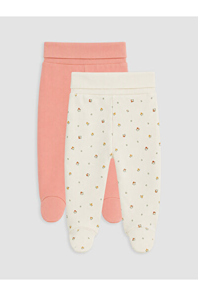 LC Waikiki Alita City Farkıyla Lcw Baby Ecru 2-Piece Patterned Baby Girl Pants