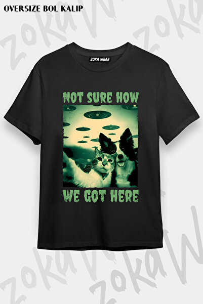 ZOKAWEAR Cat and Dog Selfie Printed T-Shirt