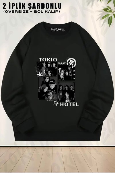 ZOKAWEAR Tokio Hotel Star 4 Printed Crew Neck Sweatshirt