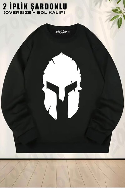 ZOKAWEAR Sparthan Printed Crew Neck Sweatshirt