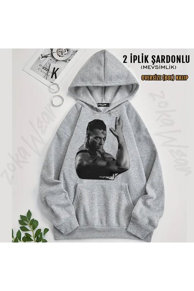 ZOKAWEAR Street Fighter Film Jean Claude Van Damme Printed Hooded Sweatshirt