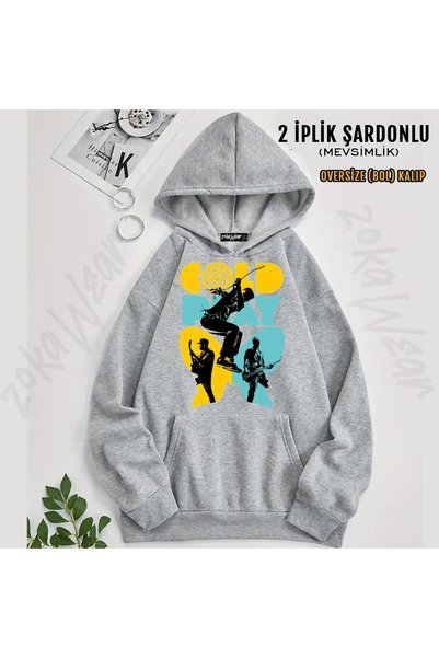 ZOKAWEAR Coldplay Paradise Rock Metal Printed Hooded Sweatshirt