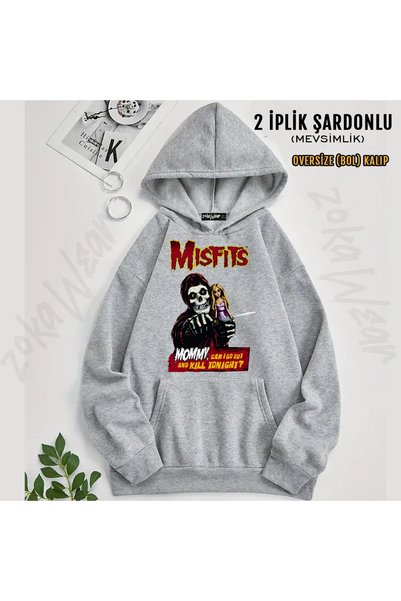 ZOKAWEAR Misfits Horror Printed Hooded Sweatshirt