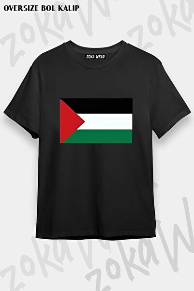 ZOKAWEAR Palestinian Flag Mini Logo Printed T-Shirt