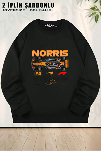 ZOKAWEAR Lando Norris Formula 1 Printed Crew Neck Sweatshirt