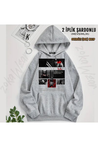 ZOKAWEAR سويت شيرت بقلنسوة مطبوع عليه سايلنت هيل