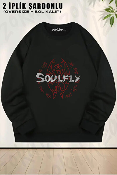 ZOKAWEAR Soulfly Metal Music Rock Music Printed Crew Neck Sweatshirt