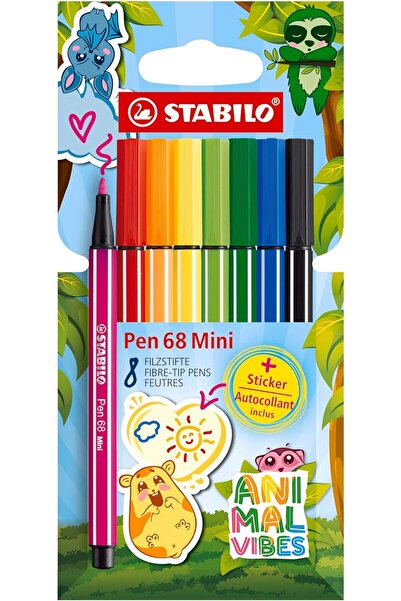 Stabilo Animal Vibes Point 68 Μίνι Μαρκαδόροι Σετ 8 Τεμαχίων