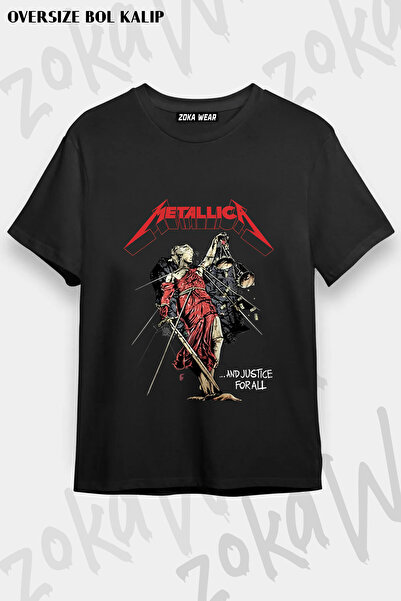 ZOKAWEAR Lady Justice V2 Metallica Printed T-Shirt