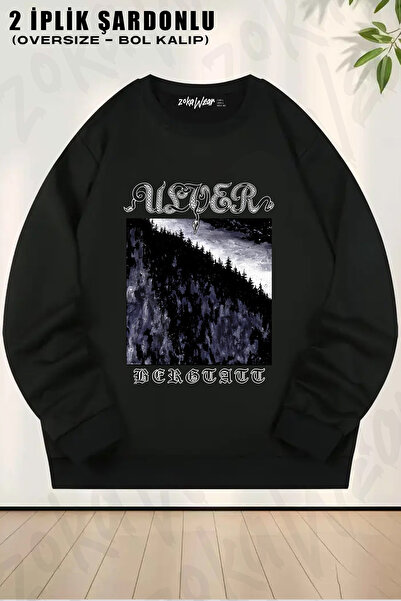 ZOKAWEAR Bergtatt Metal Ulver Printed Crew Neck Sweatshirt