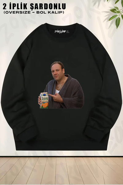 ZOKAWEAR Orange Juice Tony Soprano Sopranos Printed Crew Neck Sweatshirt