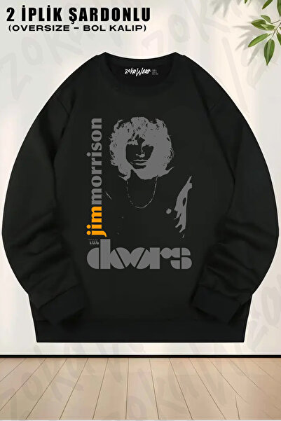 ZOKAWEAR The Doors Jim Morrison Printed Crew Neck Sweatshirt