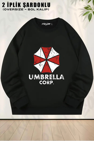 ZOKAWEAR Resident Evil Umbrella Corp Printed Crew Neck Sweatshirt
