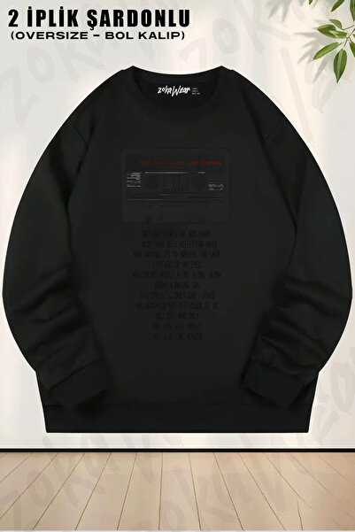 ZOKAWEAR The Cure Casette Songs Rock Printed Crew Neck Sweatshirt