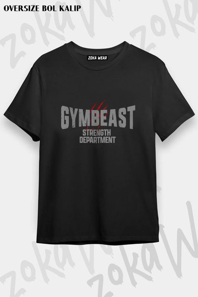 ZOKAWEAR تي شيرت مطبوع عليه شعار Gymbeast Strength Department Fitness
