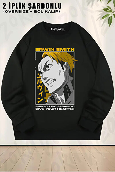 ZOKAWEAR Attack on Titan Erwin Smith Printed Crew Neck Sweatshirt