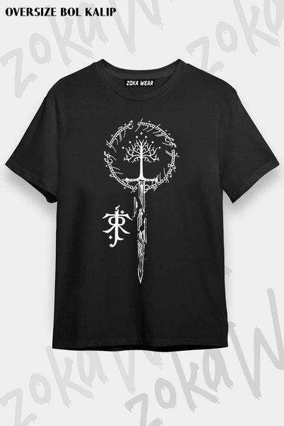 ZOKAWEAR تي شيرت مطبوع عليه Lord Of The Rings Gogus وSirt