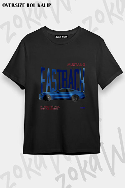 ZOKAWEAR Ford Mustang Fastback Printed T-Shirt