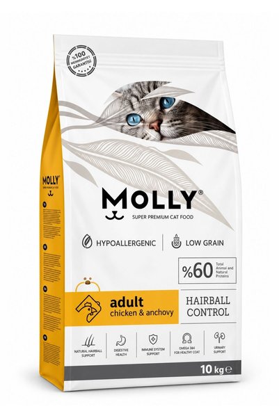 Molly Tavuklu Ve Hamsili Yetişkin Kedi Maması 10 Kg