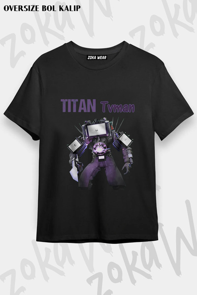 ZOKAWEAR تي شيرت مطبوع عليه Titan Tvman Skibidi Toilet