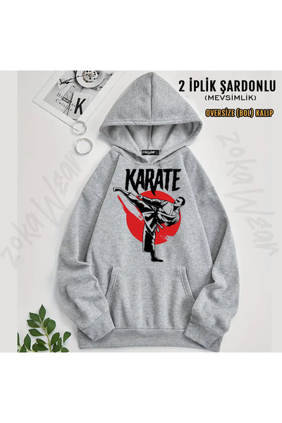 ZOKAWEAR Karate Sports Printed Hooded Sweatshirt