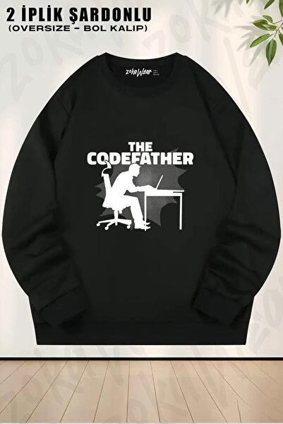 ZOKAWEAR The Codefather Coding Printed Crew Neck Sweatshirt