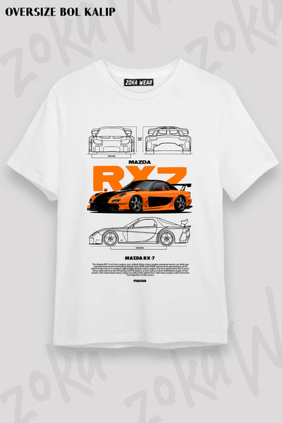 ZOKAWEAR تي شيرت مازدا Rx7 Ff مطبوع من الخلف