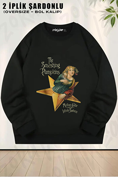 ZOKAWEAR Mellon Collie the Smashing Pumpkins Printed Crew Neck Sweatshirt