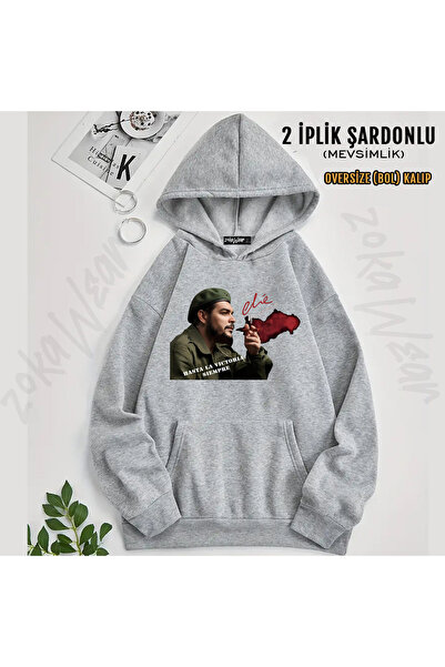 ZOKAWEAR Che Guevara - Green Red Printed Hooded Sweatshirt