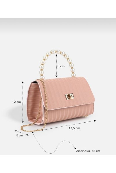 Arvelia Women's Hand and Shoulder Bag with Thin Handle, Chain Strap and Lock Cover