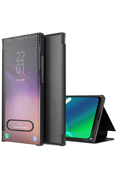 XGSM Husă tip carte din fibră de carbon pentru Samsung Galaxy A22 / M22 4G / ...