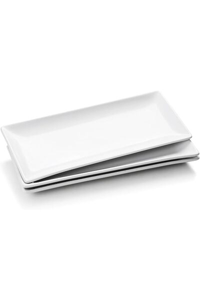 GENERAL Porcelain Rectangular Ceramic Appetizer Serving Dish Platter Set for ...