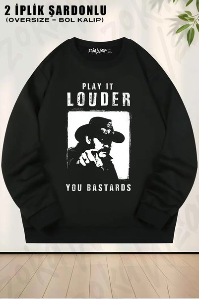 ZOKAWEAR Louder Motorhead Lemmy Kilmister Printed Crew Neck Sweatshirt