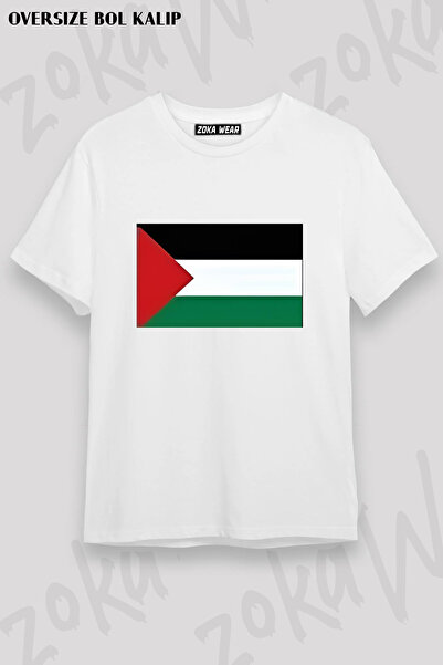 ZOKAWEAR Palestinian Flag Mini Logo Printed T-Shirt