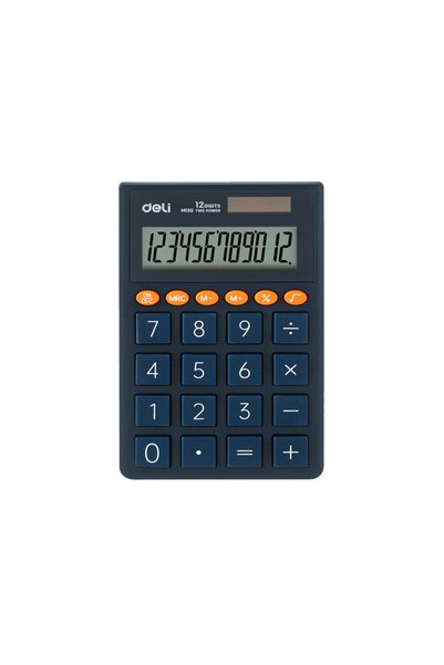 Deli ΑΡΙΘΜΟΜΗΧΑΝΗ 12 ΨΗΦΙΑΚΩΝ ΟΘΟΝΩΝ 11.22x7x0.85εκ. ΣΚΟΥΡΟ ΜΠΛΕ
