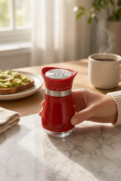 RENK YAPI RÜYASI Stylish and Practical Glass Tabletop Salt and Pepper Shaker Spice Container