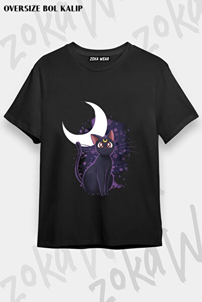 ZOKAWEAR Luna Cat Sailor Moon Moon Guardian Printed T-Shirt