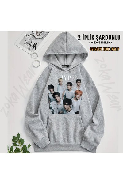 ZOKAWEAR Starring K Pop Enhypen Printed Hooded Sweatshirt