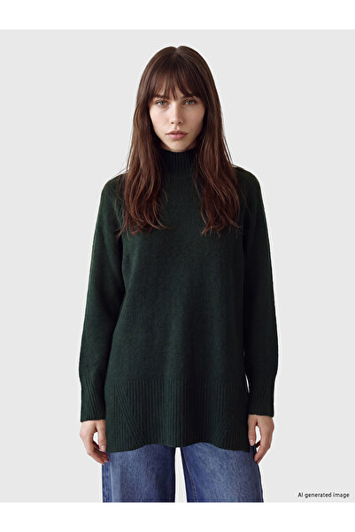 LC Waikiki Two Mt Shop Quality Lcw Modest Green Knitwear Plain Oversize Women...