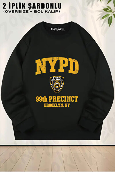 ZOKAWEAR Nypd Printed Premium Printed Crew Neck Sweatshirt