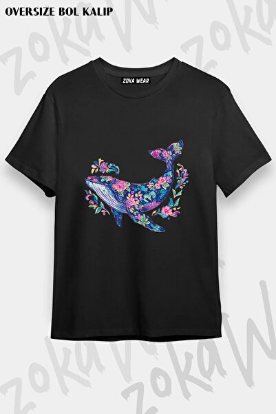 ZOKAWEAR Colorful Fish and Whale Pattern Printed T-Shirt