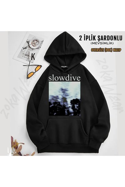 ZOKAWEAR Slowdive Leri Harajuku Printed Hooded Sweatshirt