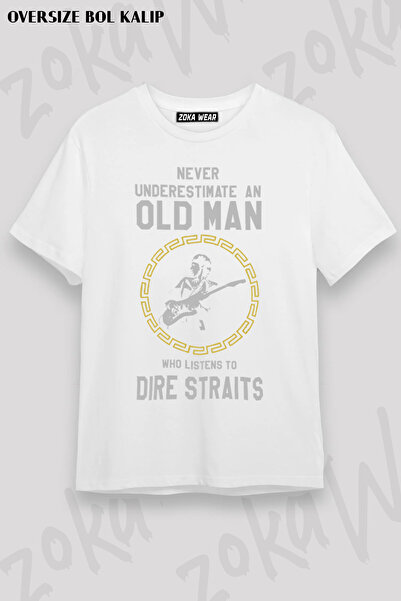 ZOKAWEAR Never Underestimate an Old Man David Mark Knopfler Printed T-Shirt