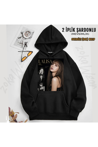 ZOKAWEAR Blackpink Lisa Printed Hooded Sweatshirt