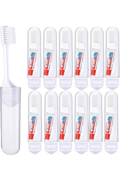 Yelajoy 12 Pcs Travel Toothbrush Set with Mini Toothpaste, Portable Foldable ...