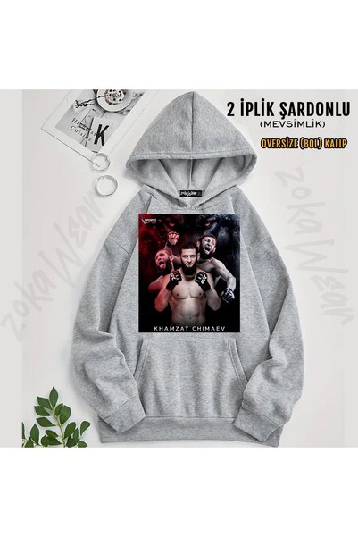 ZOKAWEAR Khamzat Chimaev Printed Hooded Sweatshirt