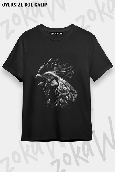 ZOKAWEAR Rooster Realistic Printed T-Shirt