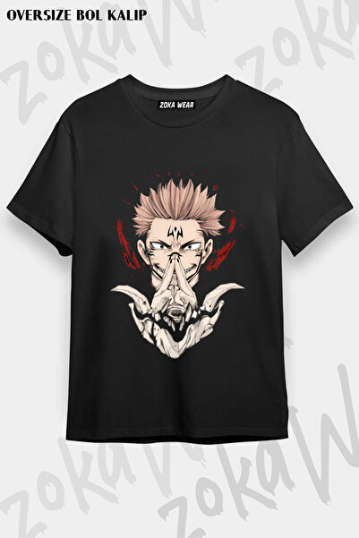 ZOKAWEAR Sukuna Ryomen Sukuna Jujutsu Kaisen Anime Manga Printed T-Shirt