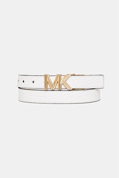 Michael Kors Curea albă reversibilă cu imprimeu animal (559011) de damă - S